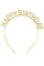 Taç Taşli Metal Happy Birthday Gold