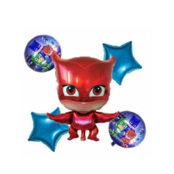 Set Li̇sansli Folyo Balon Pjamask Kirmizi Set Li̇sansli Folyo Balon Pjamask Kirmizi