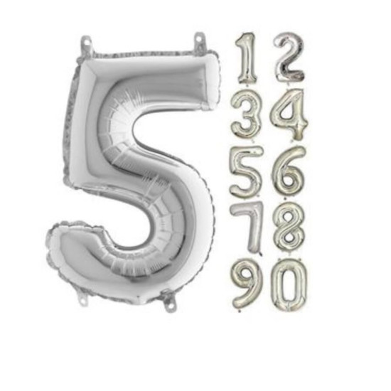 16 Inc Folyo Balon Rakam Gümüş 5 16 Inc Folyo Balon Rakam Gümüş 5