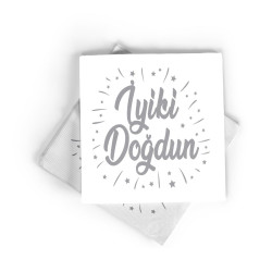 Peçete Varakli İyi̇ki̇ Doğdun Gümüş Peçete Varakli İyi̇ki̇ Doğdun Gümüş