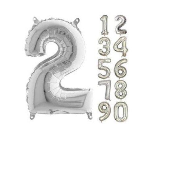 40 Inc Folyo Balon Rakam Gümüş 2 40 Inc Folyo Balon Rakam Gümüş 2