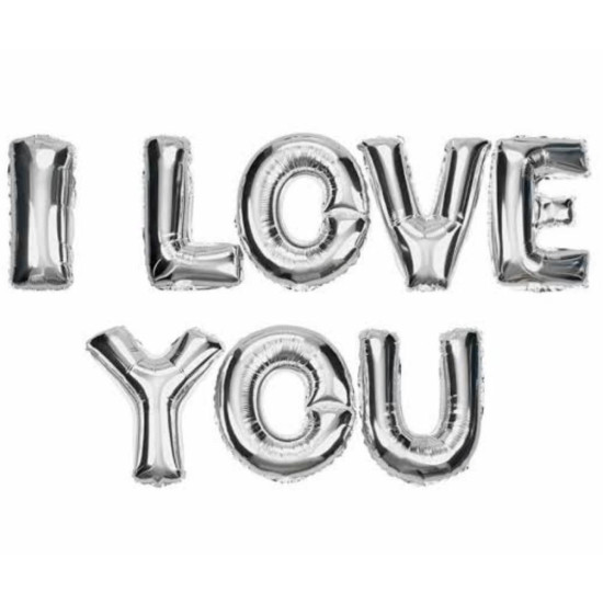 Set I Love You Folyo Balon Gümüş Set I Love You Folyo Balon Gümüş