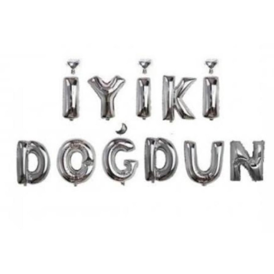 Set İyi̇ki̇ Doğdun Folyo Balon Gümüş Set İyi̇ki̇ Doğdun Folyo Balon Gümüş