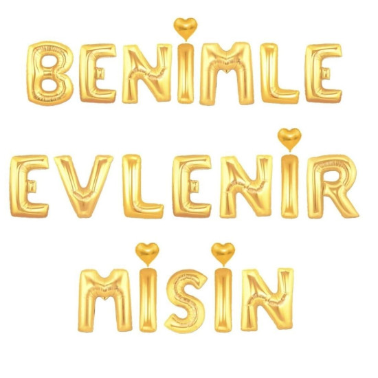 Set Beni̇mle Evleni̇rmi̇si̇n Foylo Balon Altin Set Beni̇mle Evleni̇rmi̇si̇n Foylo Balon Altin