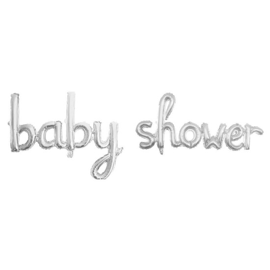 Set Baby Shower Folyo Balon Gümüş