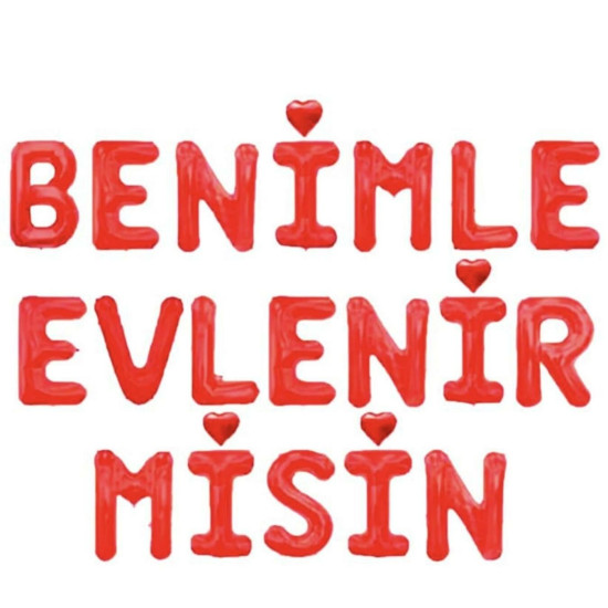 SET BENİMLE EVLENİRMİSİN FOLYO BALON KIRMIZI SET BENİMLE EVLENİRMİSİN FOLYO BALON KIRMIZI