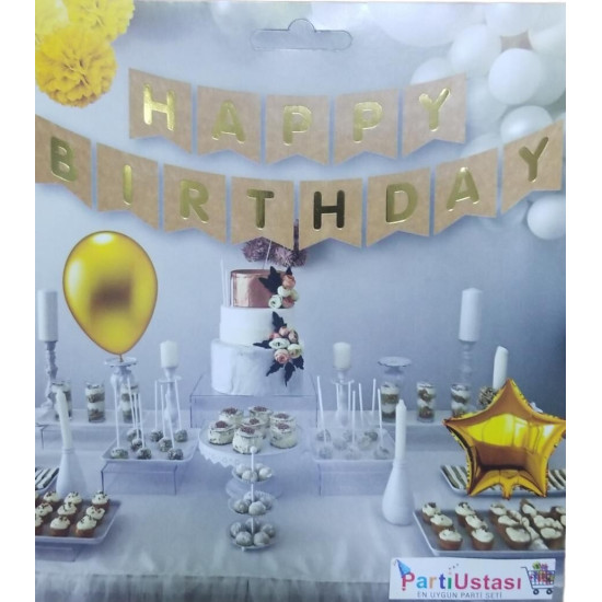 Yazi Varakli Zarf Banner Happy Kraf Altin Yazi Varakli Zarf Banner Happy Kraf Altin