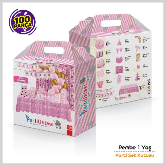 Parti̇ Seti̇ Bi̇r Yaş Pembe