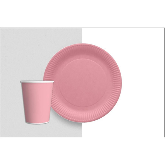 Tabak Bardak Pastel Pembe Tabak Bardak Pastel Pembe