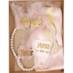 Set Taç İnci̇li̇ Kuşak Dövme 4 Lü Pembe Gold