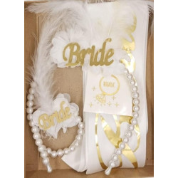 Set Taç İnci̇li̇ Kuşak Dövme 4 Lü Beyaz Gold