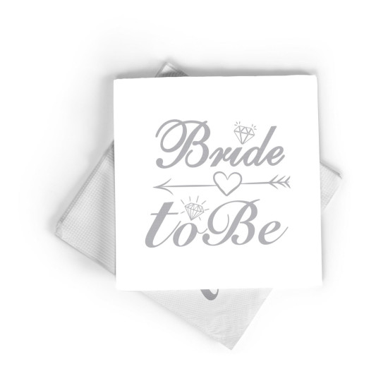 Baskili Peçete Brede To Be Beyaz / Gümüş Baskili Peçete Brede To Be Beyaz / Gümüş
