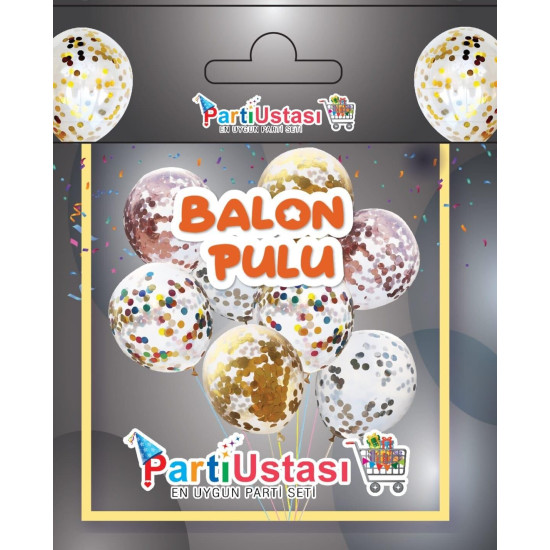 Balon Pulu Parlak Gümüş