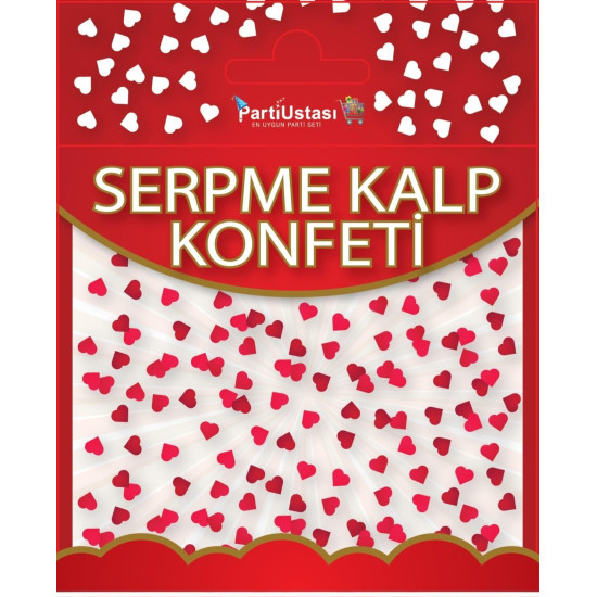 Balon Pulu Kalp Parlak Büyük Kirmizi