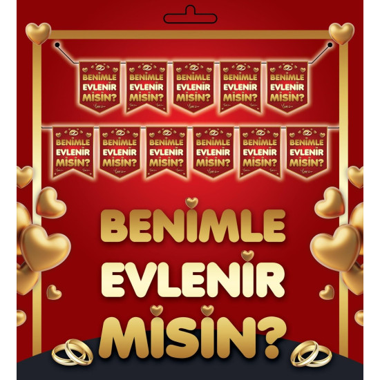 Yazi Zarf Banner Beni̇mle Evleni̇rmi̇si̇n