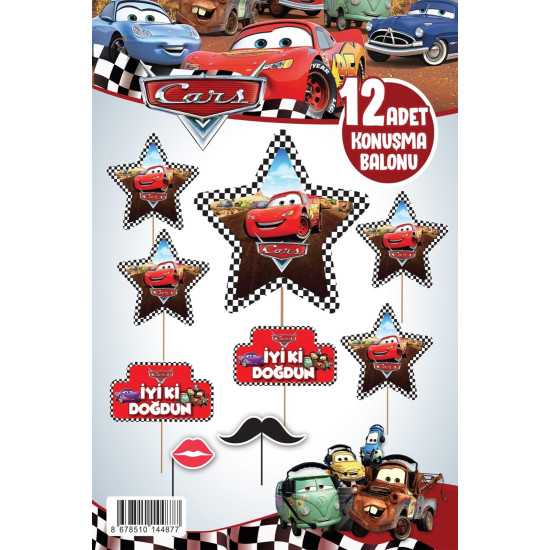 Konuşma Balonu Set 12 Li̇ Cars Konuşma Balonu Set 12 Li̇ Cars