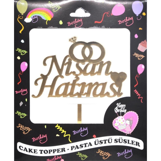 Pasta Yazisi Pleksi̇ Ni̇şan Hatirasi Altin