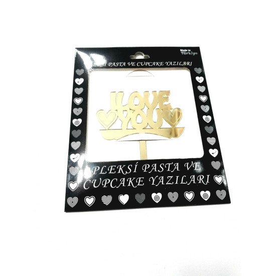 Pasta Yazisi Pleksi̇ I Love You Altin
