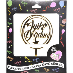 Pasta Yazisi Pleksi̇ İ.doğdun Yuvarlak Altin