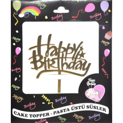 Pasta Yazisi Pleksi̇ Happy Birthday Karagrafi̇ Altin