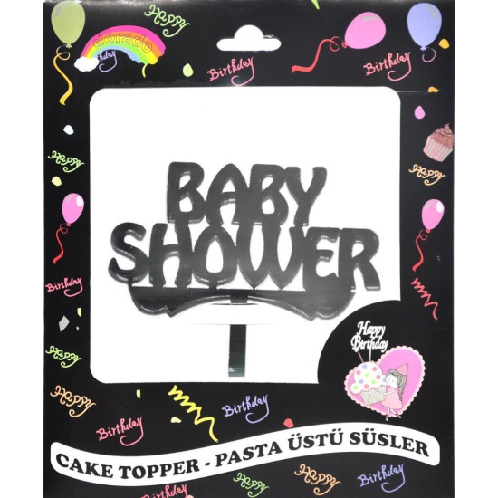 Pasta Yazisi Pleksi̇ Baby Shower Gümüş
