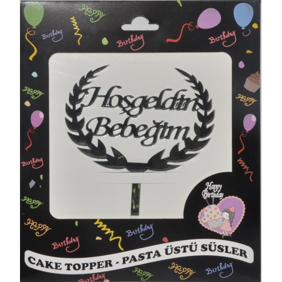 Pasta Yazisi Pleksi̇ H.bebeği̇m Gümüş