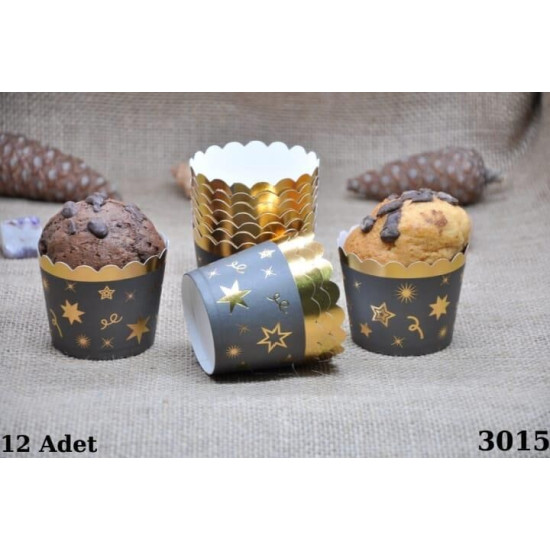 Kapsül 12 Li̇ Varakli Yildiz Si̇yah Gold