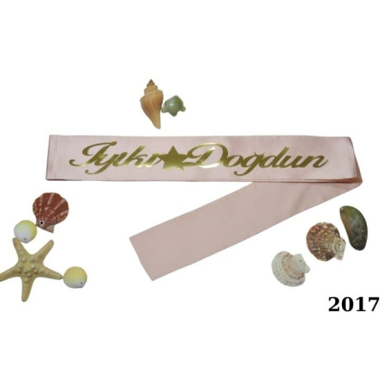 Kuşak İyi̇ki̇ Doğdun Pembe Altin