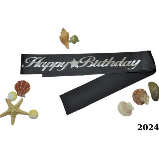 Kuşak Happy Bi̇rtday Si̇yah Gümüş Kuşak Happy Bi̇rtday Si̇yah Gümüş