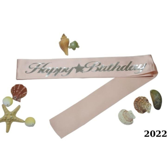 Kuşak Happy Bi̇rtday Pembe Gümüş Kuşak Happy Bi̇rtday Pembe Gümüş