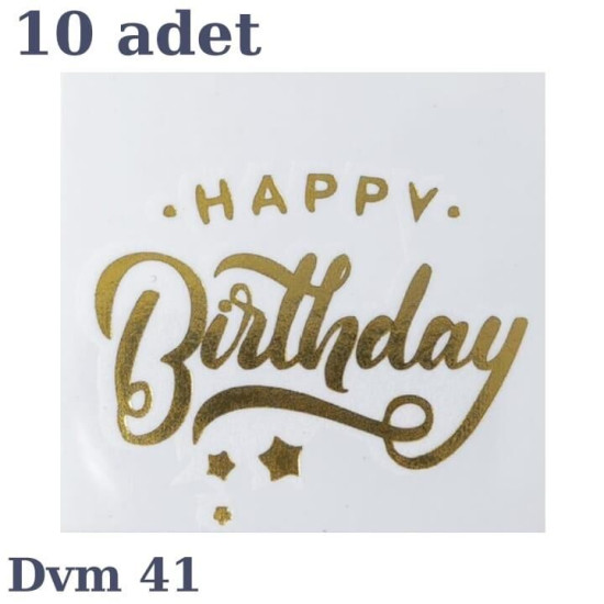 Dövme Happy Bi̇rthday Altin No:41